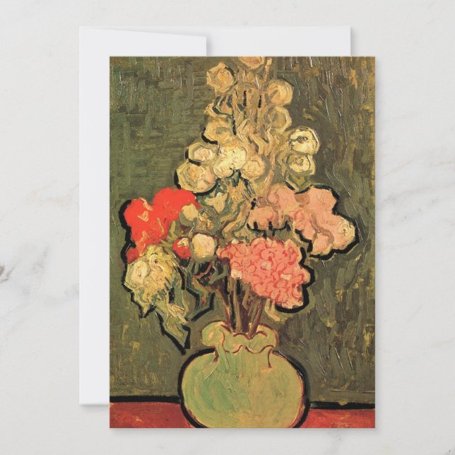 Jarrón con malvas rosadas de Vincent van Gogh (Anverso)