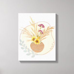 Jarrón de flores Arte floral de pared