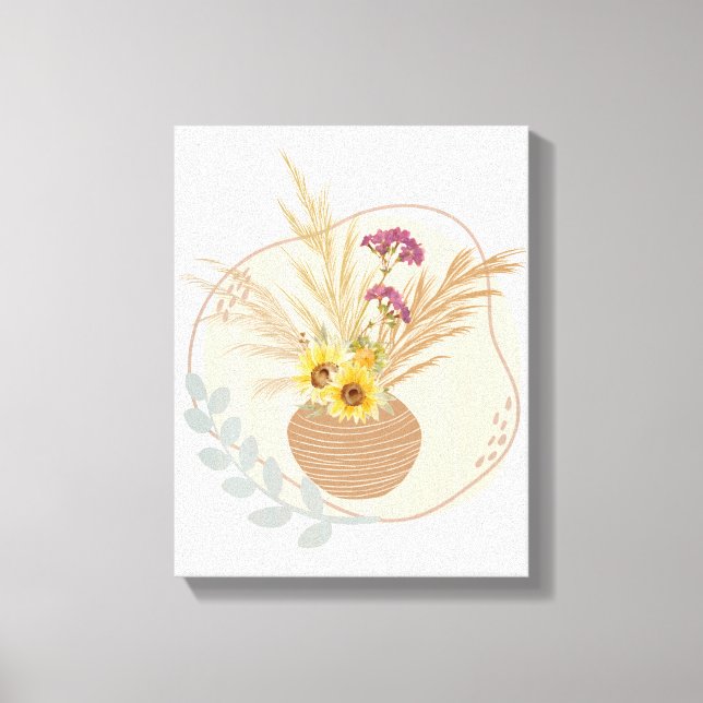 Jarrón de flores Arte floral de pared (Anverso)