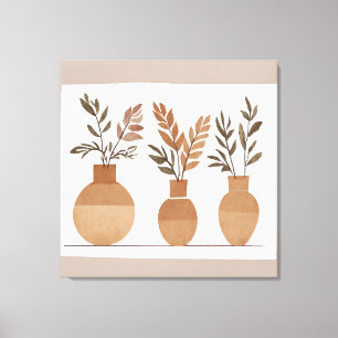 Jarrón de flores de Boho Leaf Estilo de arte botán