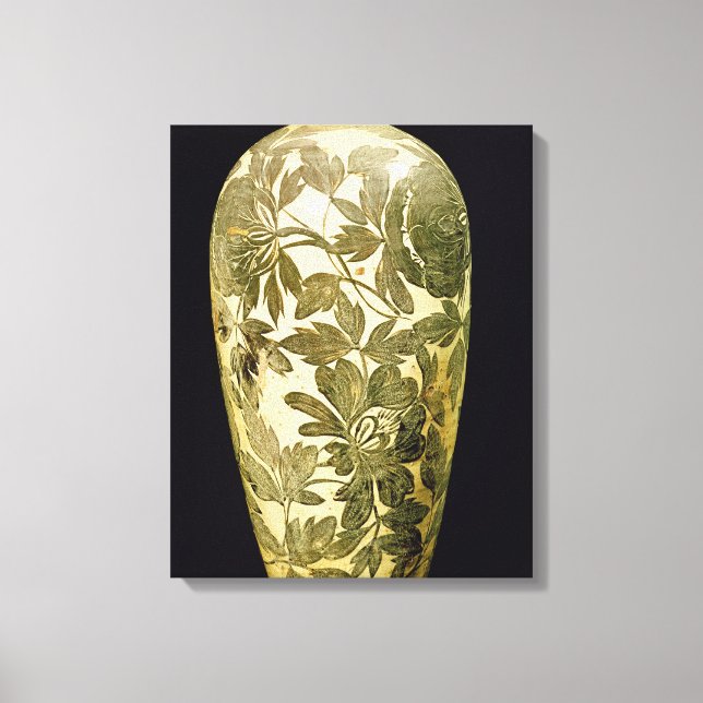 Jarrón de Mei P'ing con decoración floral negra (Anverso)