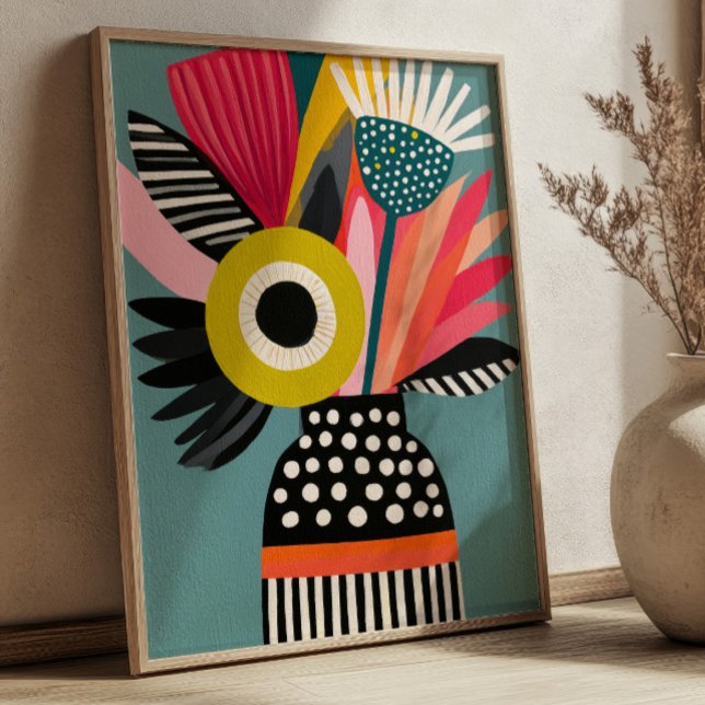 Jarrón de ramo de flores abstractas Arte floral co (Subido por el creador)