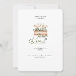 jarrón de rosas elegante invitación de boda
