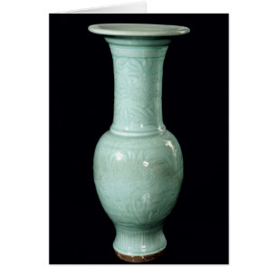 Jarrón glaseado de Celadon, Dinastía Yuan