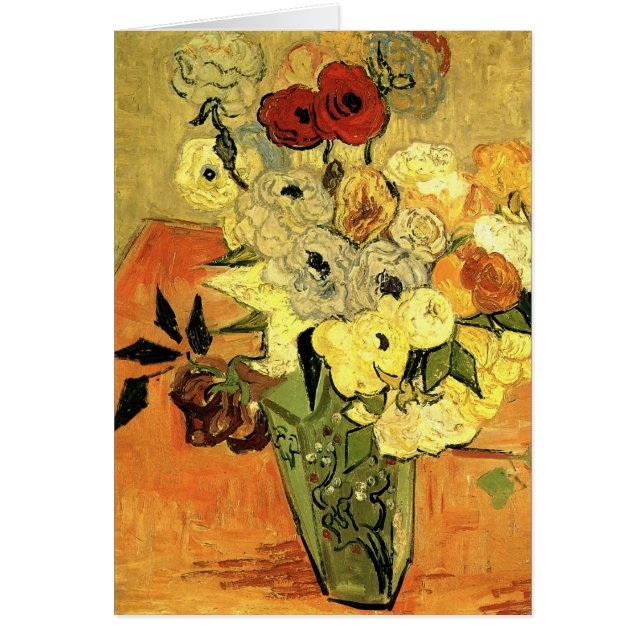 Jarrón japonés, rosas, anémonas por Vincent van Go (Frente)