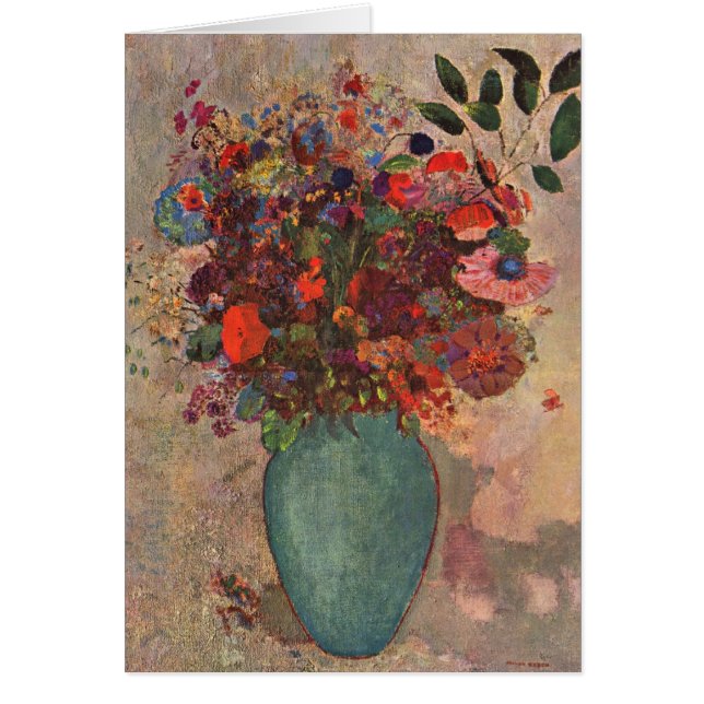 Jarrón turco de Odilon Redon, arte de flores vinta (Frente)