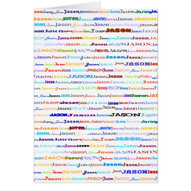 Jason Text Design II Tarjeta de felicitación verti (Frente)