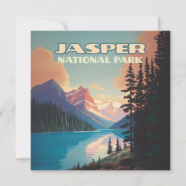 Jasper Parque Nacional Alberta Canada Rockies Card (Anverso)