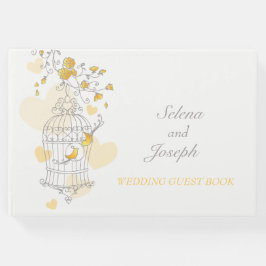 Jaula de aves dos pájaros amarillos libro de invit