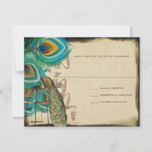 Jaula de Pavo Real Musical Pluma de Boda RSVP