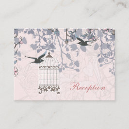 jaula rosa de pájaros, tarjetas de recepción de bo