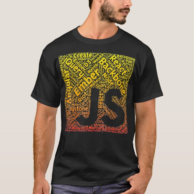 Javascript Camisa JS Framework Naranja Yellow Grad (Anverso)