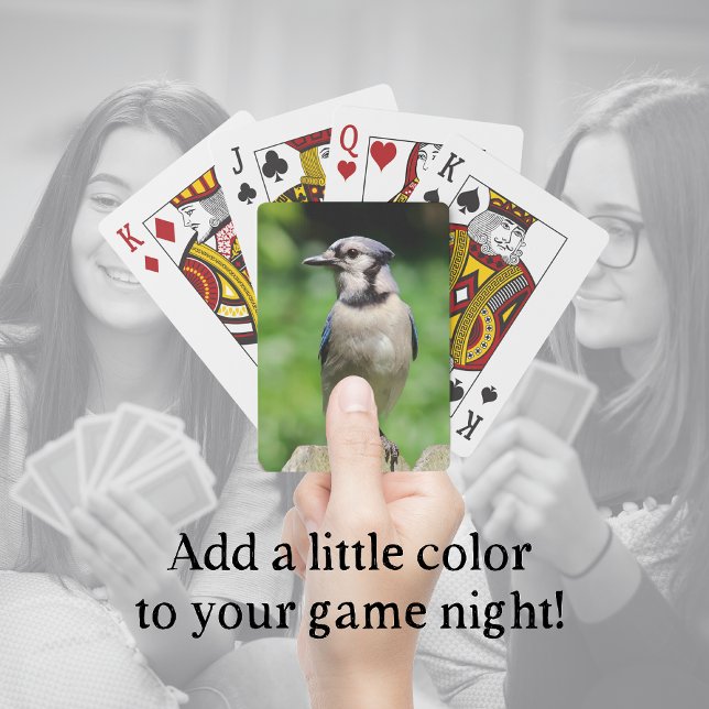 Jay azul en las cartas de juego de los Aves Aves (Blue Jay Playing Cards add color to your game night. A fun "just because" gift for bird lovers!)