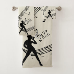 Jazz Dance Golden Music Mint Bath Toalla Set