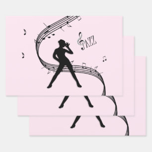 Jazz Dance Pink Music Hojas de papel de ajuste