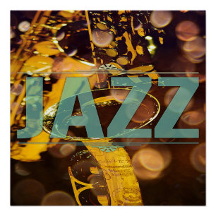JAZZ Hermoso Poster Con Saxaphone