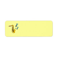Jazz Saxophone con etiqueta de notas