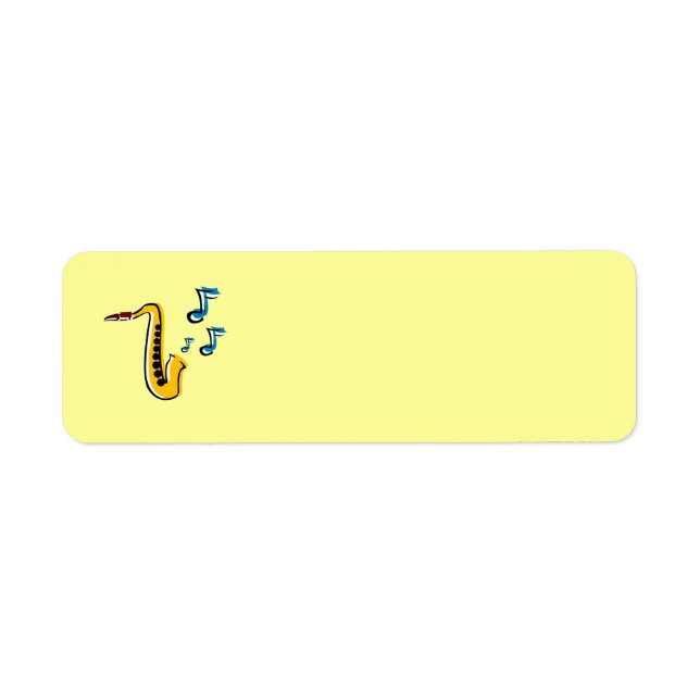 Jazz Saxophone con etiqueta de notas (Frente)