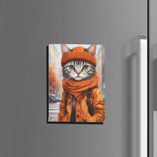 Jazzy Kitty - Tarjeta magnética de Octubre Vibes