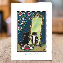 "Je suis un chat" Tarjeta de felicitación plegada