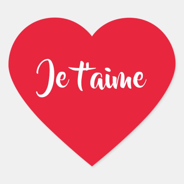 ❤️ Je t’aime I Love You Cute Pegatina del corazón  (Anverso)