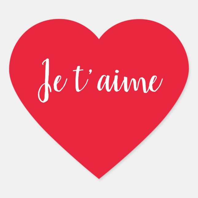 ❤️ Je t’aime I Love You Cute Pegatina del corazón  (Anverso)