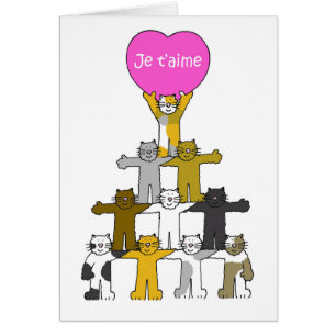 Je t'aime I Love You in French Personalizados Cats