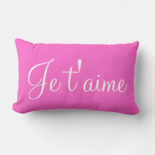 Je t'aime Te amo lumbar tirando almohada