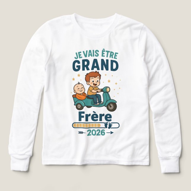  Je Vais Être Grand Frère 2026 Garçon (Diseño frontal)