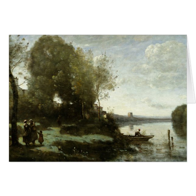 Jean-Baptiste-Camille Corot - Río a distancia (Anverso (Horizontal))