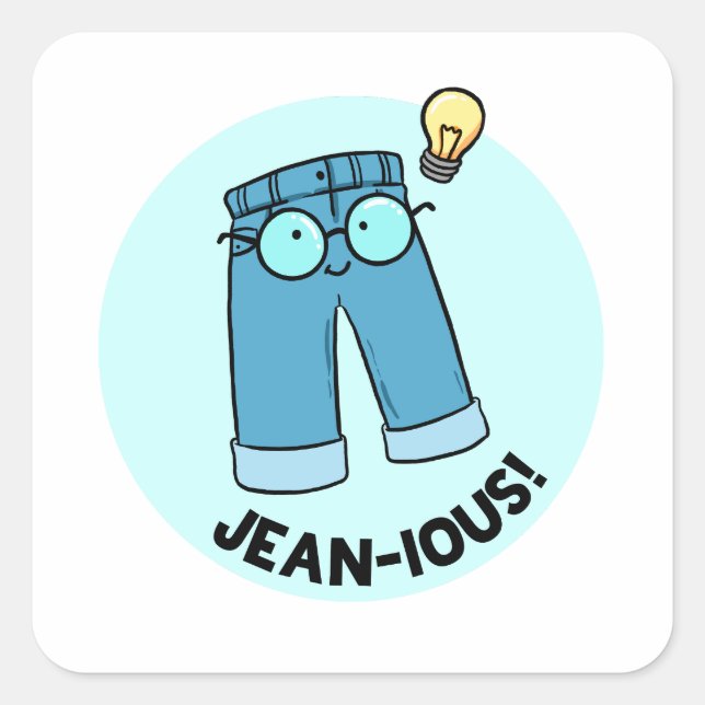 Jean-ious Denim Pants Pun Pegatina (Anverso)