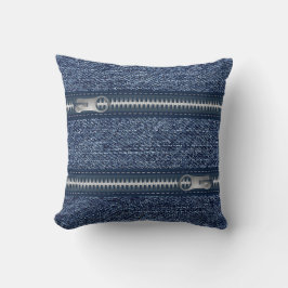 Jeans azules de almohada y cremallera