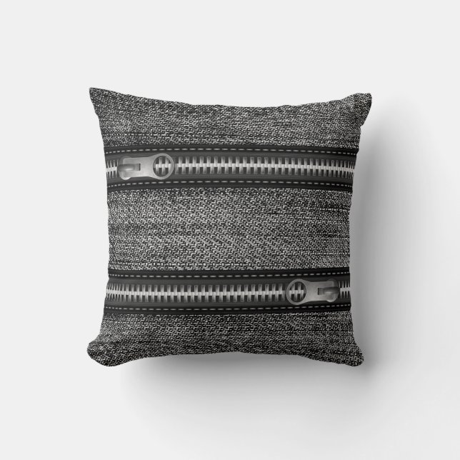 Jeans negros con almohada y cremallera (Anverso)