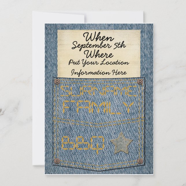 Jeans Pocket Invitaciones a la barbacoa (Reverso)