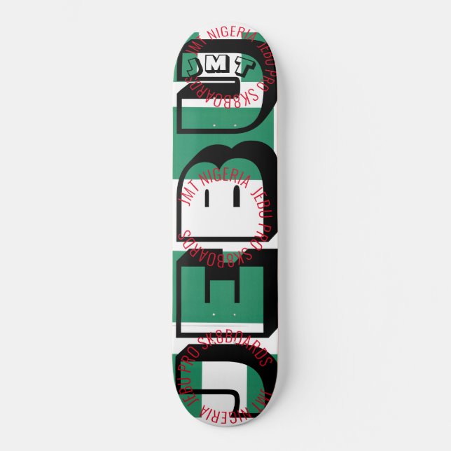 JEBU JMT NIGERIA 8 Placa para skateboard de 1/4" (Anverso)