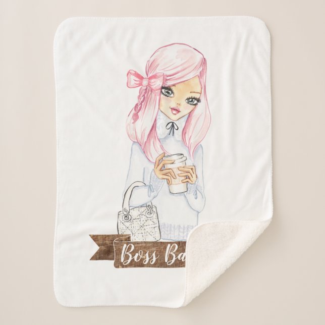 Jefe Babe lanza una manta sherpa para un hogar aco (Anverso)