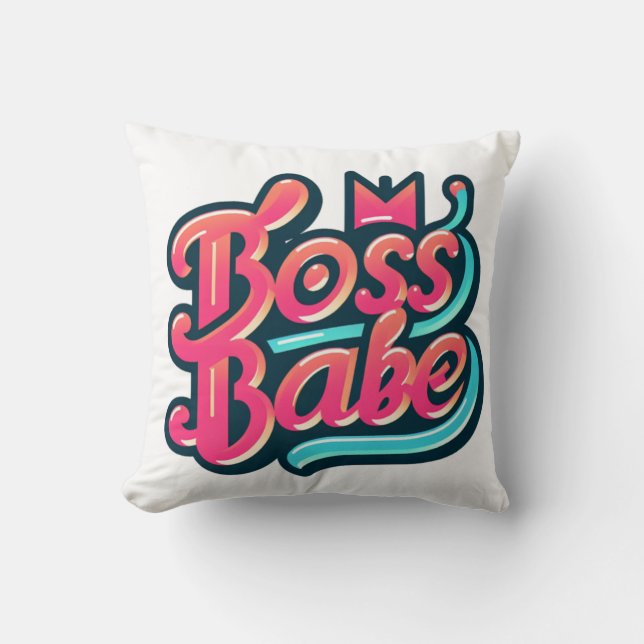 Jefe Babe Vibes: Cojín decorativo de empoderamient (Anverso)