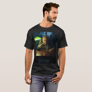 Jefe con hombres de texto camiseta negra