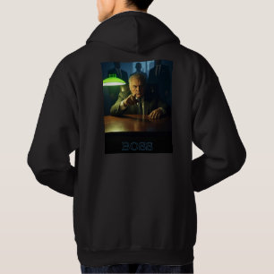 Jefe con hombres de texto sudadera encapuchada neg