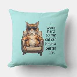 Jefe de gato - Gracioso Cojín decorativo del tema 