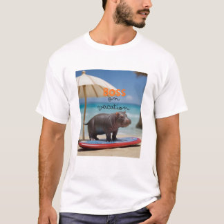Jefe de la camiseta de la serie Moo Deng de vacaci