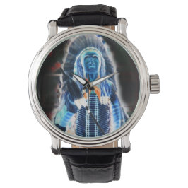 Jefe indio de relojes de personalizado de arte dig