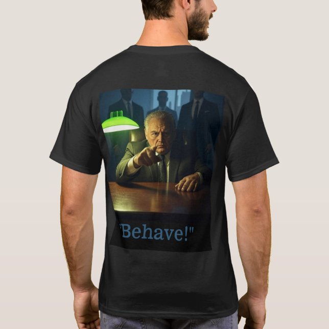 Jefe se comporta hombres camisetas negras (Reverso)