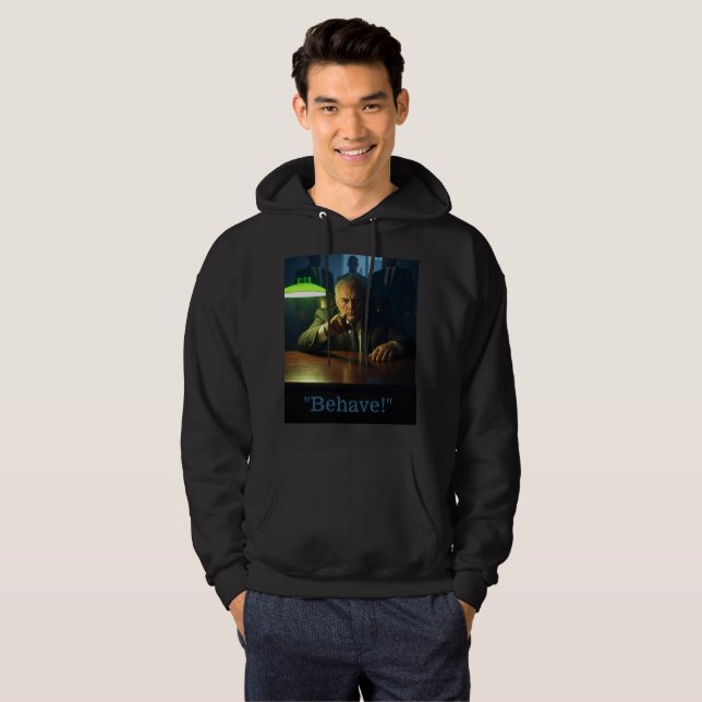 Jefe se comporta hombres sudadera encapuchada negr (Anverso completo)