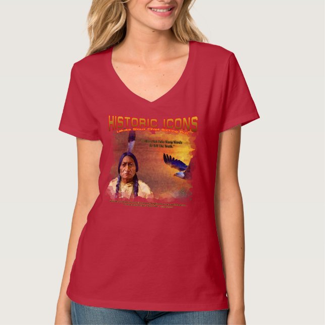 Jefe Sioux Lakota Sitting Bull pintado de camiseta (Anverso)