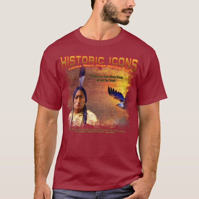 Jefe Sioux Lakota Sitting Bull pintado de camiseta (Anverso)