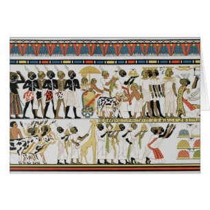 Jefes de Nubian que traen presentes