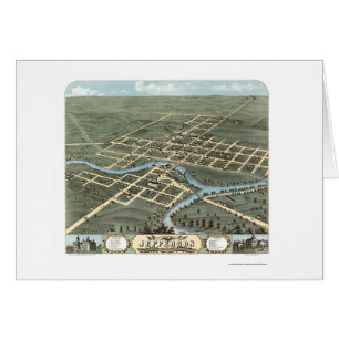 Jefferson, mapa panorámico de los WI - 1870