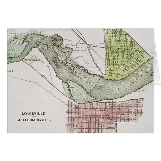 JEFFERSONVILLE, INDIANA: MAPA (Anverso (Horizontal))