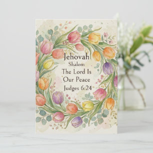 Jehovah Shalom, tarjeta caprichosa de tulipanes eu